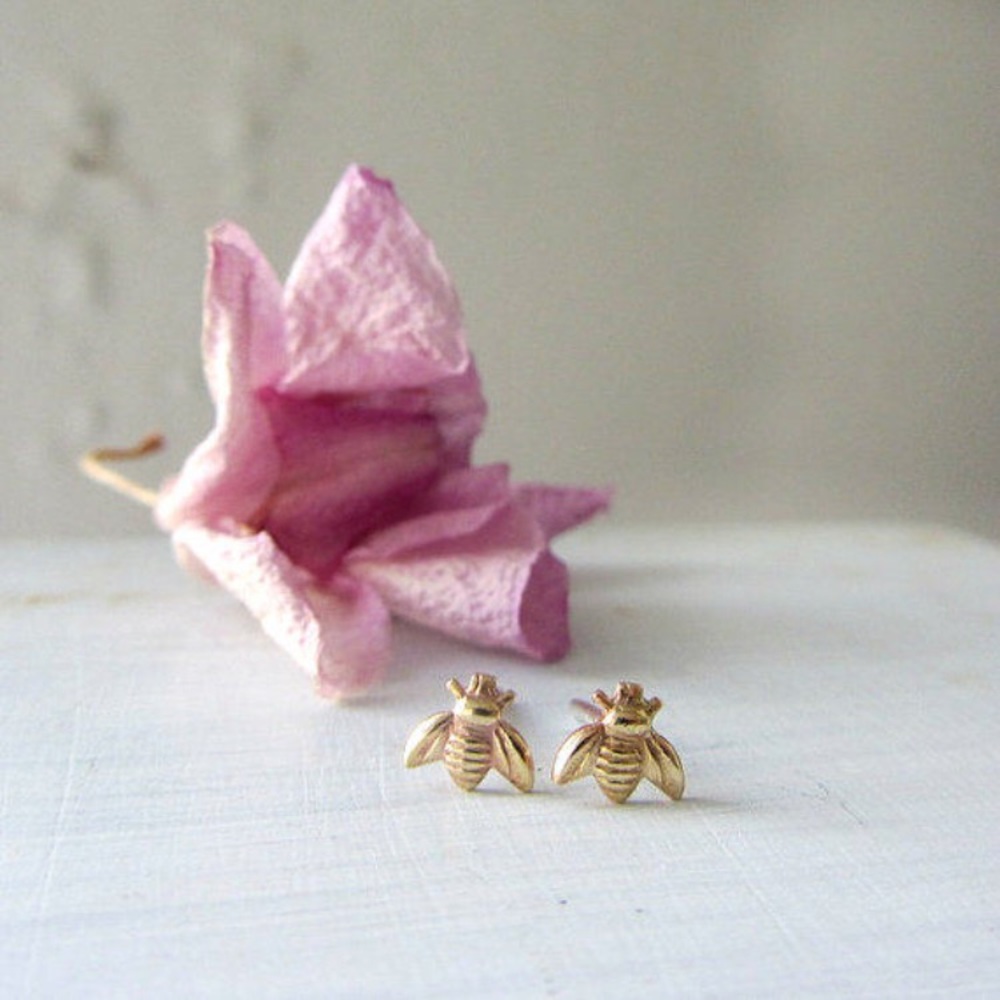 “The Bee’s Knees” Mini Stud Minimalist Earrings - Picture 11 of 11